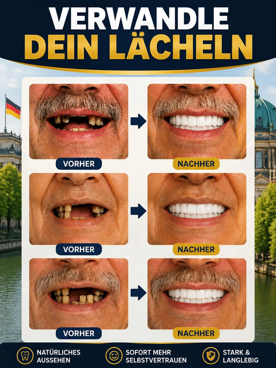 [Verabschieden Sie sich von teuren Zahnarztpraxen] Funktionelles Prothesen-Reparaturset
